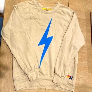 Aviator Nation Bolt Crew Sweatshirt - Sand / Blue